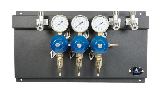 [R1133PA] Secondary CO2 Regulator - 3 Pressure 3 Product - Panel Mount - Regulator and Panel Only with Elbows