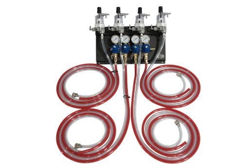 [R1144PMF] Secondary CO2 Regulator | 4 Pressure 4 Product | Panel Mount | Panel Assembly with Gas/Product Hoses & FOBs