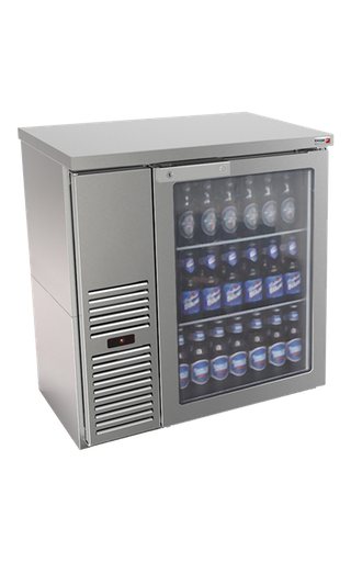 [UFBB-24GS-N] Back Bar - 24" - Stainless/Glass Door