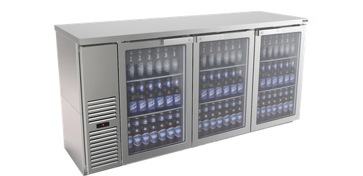[UFBB-78GS-N] Back Bar&nbsp;  78"&nbsp; &nbsp; Stainless&nbsp;/ Glass&nbsp;Door