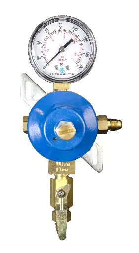 [R1411H-FF] High Pressure Secondary | Plugged 1 side |&nbsp;1/4" FF Outlet with Shut-Off | 1/4" FF Inlet