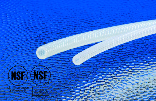 [BWH-25-800] Bev-Flex Poly #172 | 0.25"ID X 0.385"OD (Clear with White Tracer) | 800' Coil