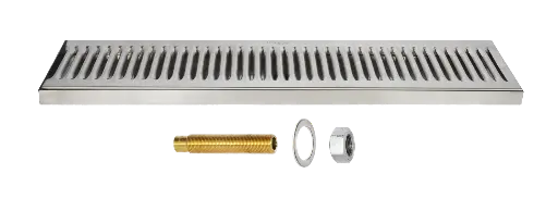 [DT-36x5SSD] 36" x 5" Surface Mount Drip Tray | Brushed Stainless | With Drain