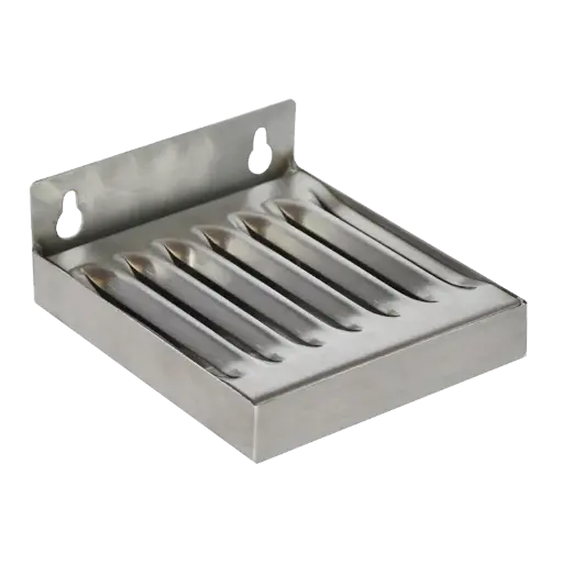 [DT-4x4SSW] 4" x 4.5" Wall Mount Drip Tray | Brushed Stainless | No Drain