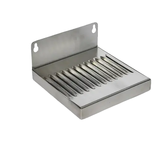 [DT-6x6SSW] 6" x 6" Wall Mount Drip Tray | Brushed Stainless | No Drain
