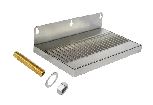 [DT-10x6SSDW] 10" x 6" Wall Mount Drip Tray | Brushed Stainless | With Drain