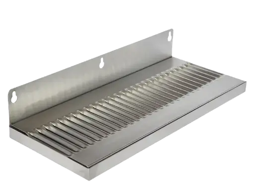 [DT-14x6SSW] 14" x 6" Wall Mount Drip Tray | Brushed Stainless | No Drain