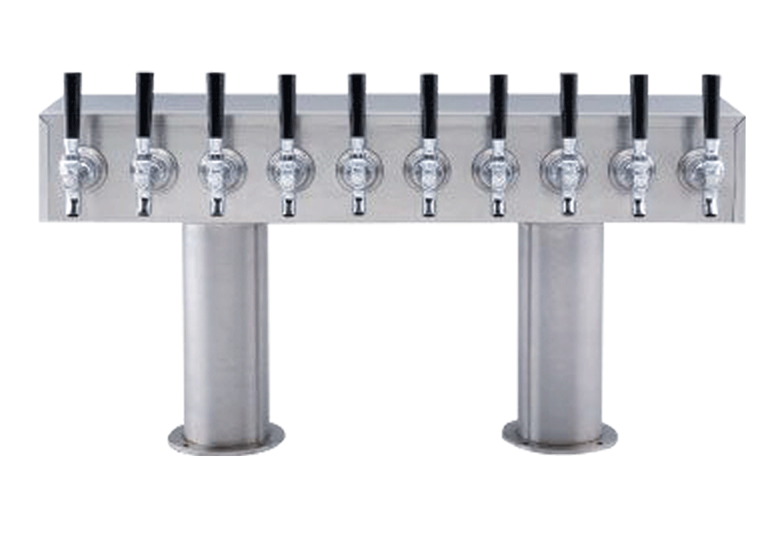 [PTT-10SS] H-Tower | 4" Column | 10 Faucet | Air Cooled