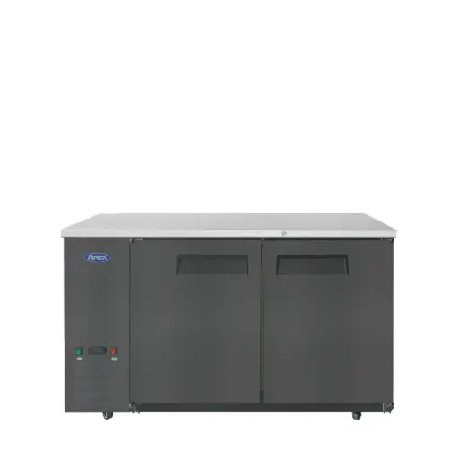 [UFBBA-58-N] Atosa Back Bar Cooler | 58" Wide | Black Finish | Solid Doors