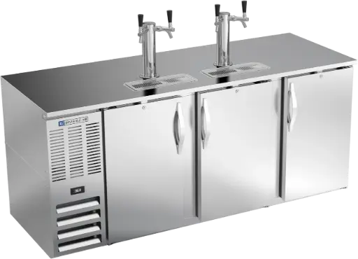 [UFDDB-78-S-4] Beverage Air Direct Draw | 78" | Stainless Finish | with 2x 2-Product  Stainless Column Towers 