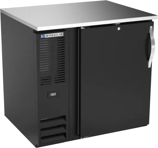 [UFBBB-36-N] Beverage Air Back Bar Cooler | 36" Wide | Black Finish | Solid Doors