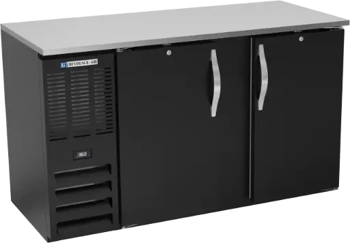[UFBBB-58-N] Beverage Air Back Bar Cooler | 58" Wide | Black Finish | Solid Doors
