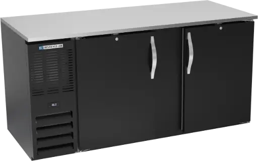 [UFBBB-68-N] Beverage Air Back Bar Cooler | 68" Wide | Black Finish | Solid Doors