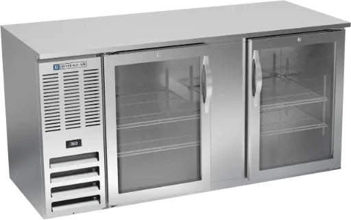 [UFBBB-68G-S] Beverage Air Back Bar Cooler | 68" Wide | Stainless Steel | Glass Doors